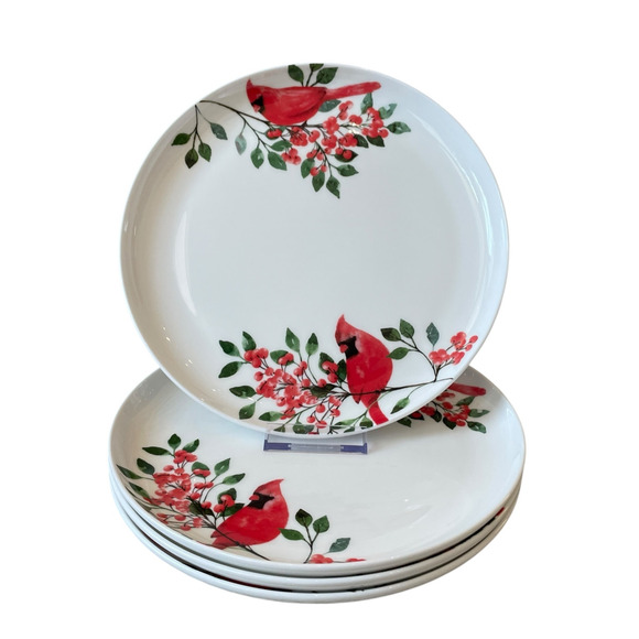 MIKASA Cardinal Leaves Porcelain Salad Plates 9in Set of 4 NEW - Picture 10 of 15